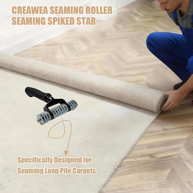 Carpet Patch Repair Kit with 5-Inch Star Wheel Seam Roller and 30ft Double-Sided Joining Tape, DIY Carpets Repair Kit for Carpet Maintenance Tasks
