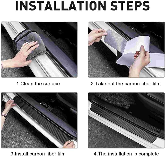 4PCS Carbon Fiber Door Sill Protectors Front/Rear Anti-Scratch Entry Guard (door-area51)