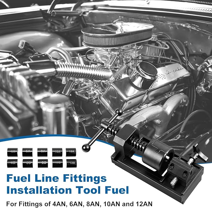 Universal AN Fuel Line Fitting Installation Tool Kit – Fits 4AN-16AN Sizes, Compatible with 4AN/6AN/8AN/10AN/12AN Hoses & Socket Nuts, with Automotive Connect/Disconnect Functions
