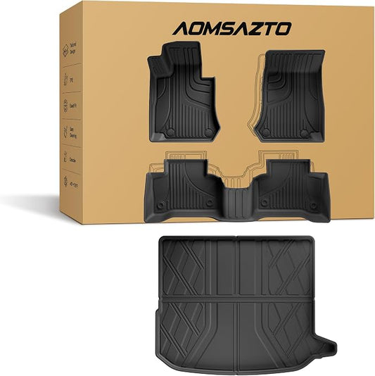 Floor Mats for Mercedes-Benz GLC 300 Coupe 2016-2022 | Custom Fit All Weather Rubber Floor Liners & Cargo Liner Set, Black (Only for Coupe)