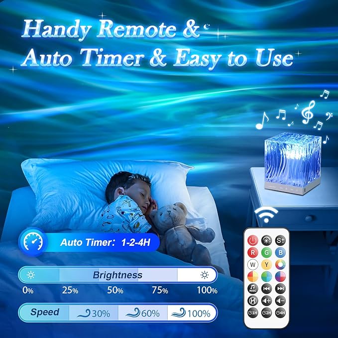 Aurora Light Projector for Bedroom,White Noise Sound Machine for Sleeping Adults+18 Colors+Bluetooth Music+Remote Control Northern Lights Projector Ambient Lighting,Cool Things for Teen Girl Gift