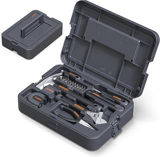 Teslong Basic Tool Kit for Home & Apartment, Compact Lightweight Tool Set for Beginners & Renters, Essential Tools for Quick Repairs with Screwdriver, Wrench & Hammer
