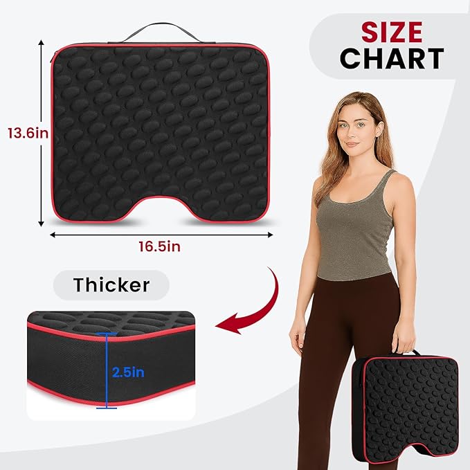 Stadium Seat Cushions - Portable Bleacher Cushions with 2.5" Extra Thick High-Density Foam and Massage Dots, Fashion Outdoor Seat Cushions for Sports Events, Travel, Camping, Chairs - 4 Pack