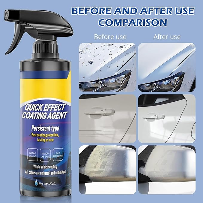 2 Pack Quick Effect Coating Agent for Car - 2026 Upgrade Car Coating Spray, Scratch Repair, Oil Film Removal,Helps Refresh Exterior Gloss & Reduce Surface Buildup (Blue) (Blue)