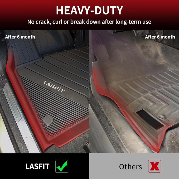 LASFIT Floor Mats for BMW 3 Series 2012-2018 320i 328d 328i 330e 330i 335i 340i M3 RWD & Sedan Only(Not for 335is, X-Drive, GT), All Weather TPE Custom Fit Car Liners 1st & 2nd Row Mat, Black