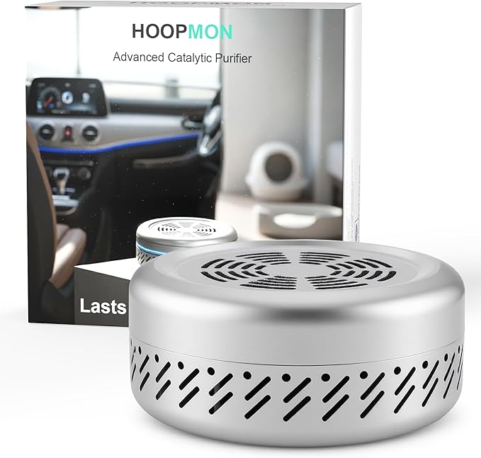 Car Odor Eliminator Lasts 10 Years, Nano Catalyst Deodorizer Removes Smoke, VOCs, Fragrance-Free, for Fridges, RVs, Closets & Bathrooms, Better Than Charcoal, Baking Soda & Air Fresheners