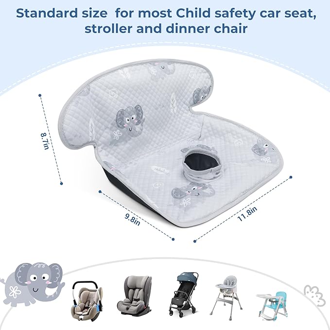 COOLBEBE Car Seat Protector for Potty Training, Dry Waterproof Car Seat Liner Toilet Training for Baby Infant Toddler, Piddle Pads Cover Car Seat Pad for Strollers & Carseat (Grey)