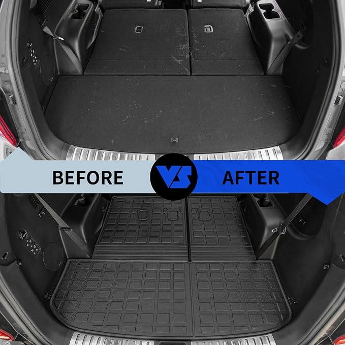 Rongtaod Floor Mats Compatible with 2020-2025 Hyundai Palisade Floor Liner Trunk Mat Cargo Mat Cargo Liner Back Seat Cover Protector 2024 Palisade Accessories (Trunk Mat with Backrest Mat+Floor Mats)
