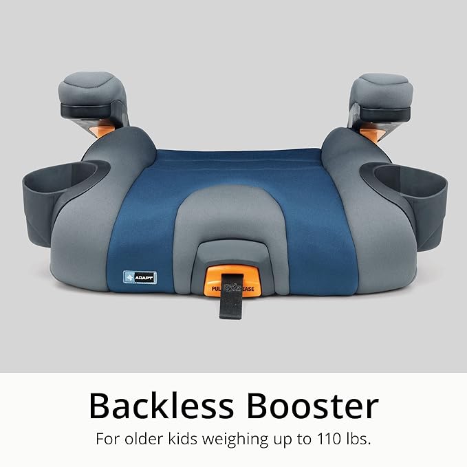 Chicco KidFit Adapt Plus 2-in-1 Belt-Positioning Booster Car Seat, Backless and High Back Booster Seat, for Children Aged 4 Years and up and 40-100 lbs., Vapor/Grey