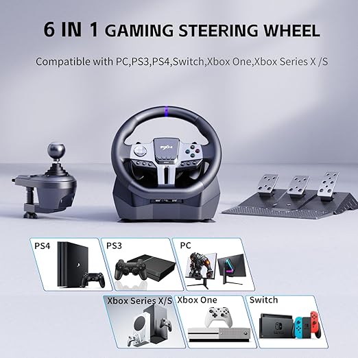 PXN Gaming Steering Wheel - V9 GEN2 Racing Wheel 270/900° Car Simulation with Pedal and Shifter, Paddle Shifters Driving Wheel for PC, PS4, Xbox One, Xbox Series X|S
