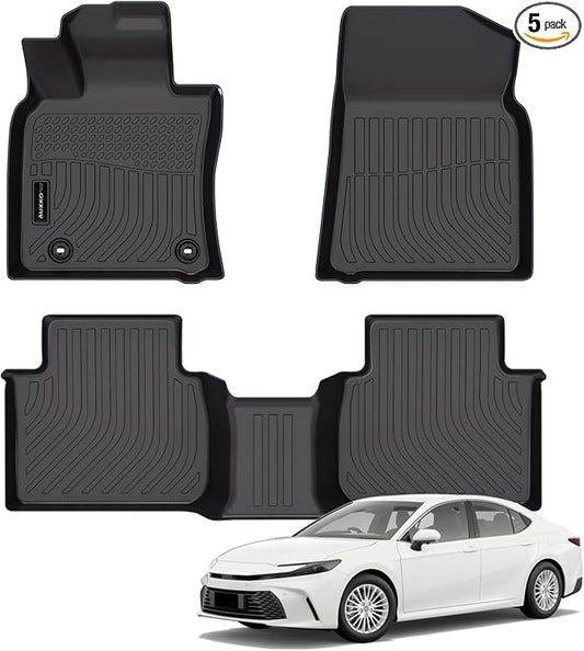 Auxko All Weather Floor Mats for 2024-2018 Toyota Camry (FWD Only,Not Hybrid or AWD) TPE Rubber Liners Accessoires All Season Guard Odorless Anti-Slip