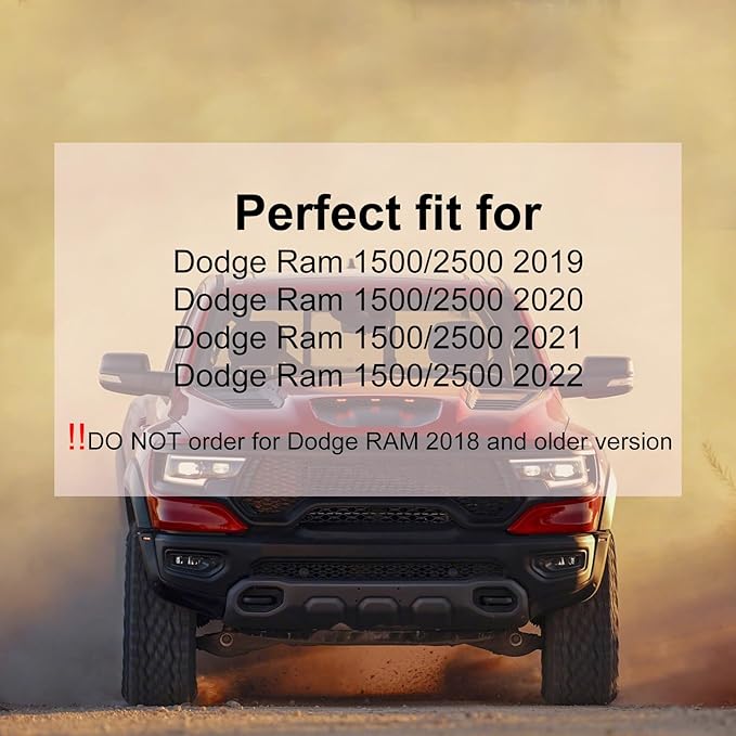 Bed Rail Stake Pocket Covers Compatible with 2019-2026 Dodge Ram 1500 2500, Rear Truck Tonneau Stake Hole Caps Plugs, Weatherproof Snow & Rust Protection Accessories - 2PCS Black Flag