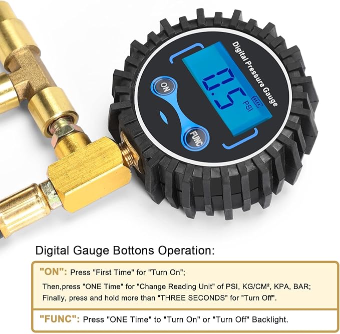 BETOOLL Digital Fuel Injection Pressure Tester Kit - Fuel Pressure Gauge 0-300 PSI for Petrol Engine Fuel Pressure Test Kit Automotive Test Tool Kit