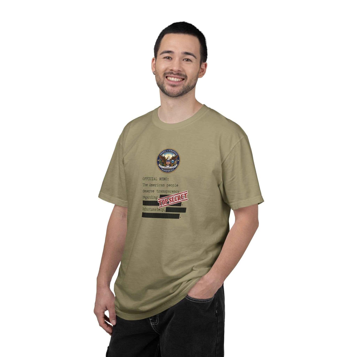 Official Memo “Top Secret” Unisex T-Shirt – Redacted Transparency Graphic Tee