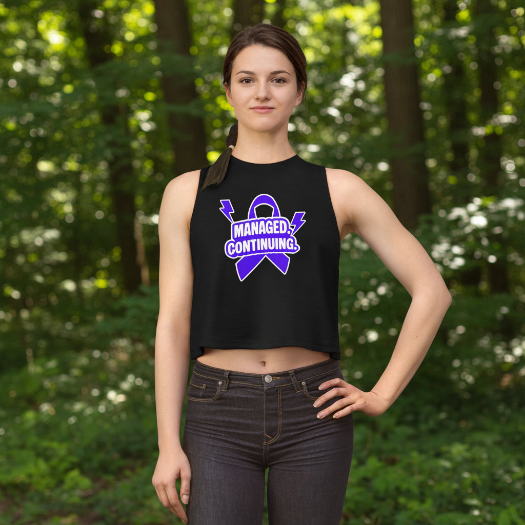 Managed. Continuing. Women’s Crop Top | Epilepsy Awareness