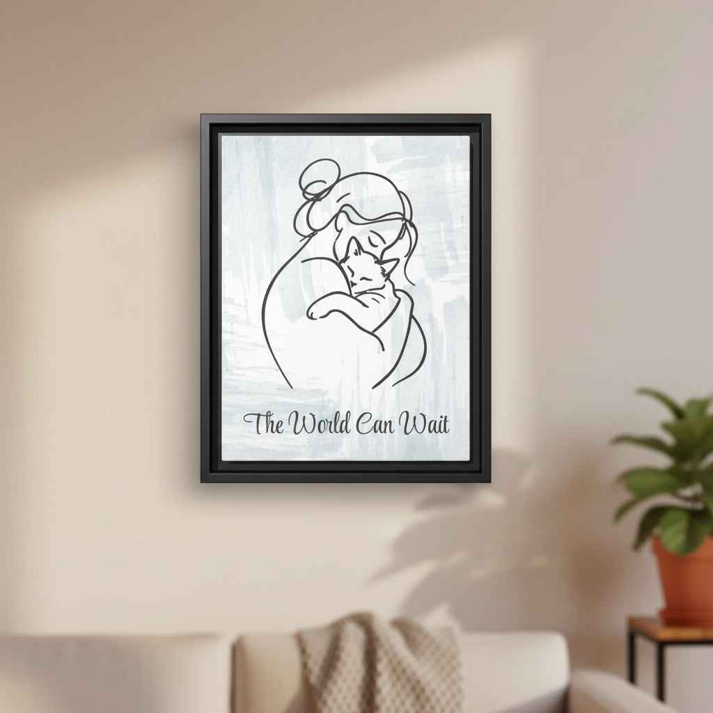 The World Can Wait Cat Canvas Print