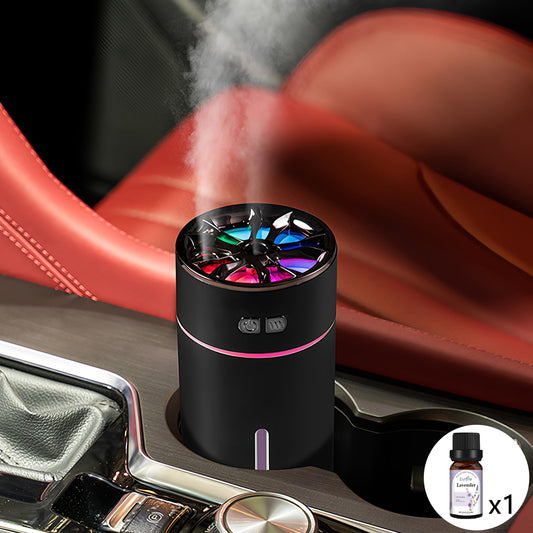 Holwim Waterless Car Diffuser for Essential Oils 300ml Dual Nozzle Battery Powered HumidifierSmart Car Air Freshener Diffuser with Colorful Lights and Various Spray Modes for Car Office Home（Set）