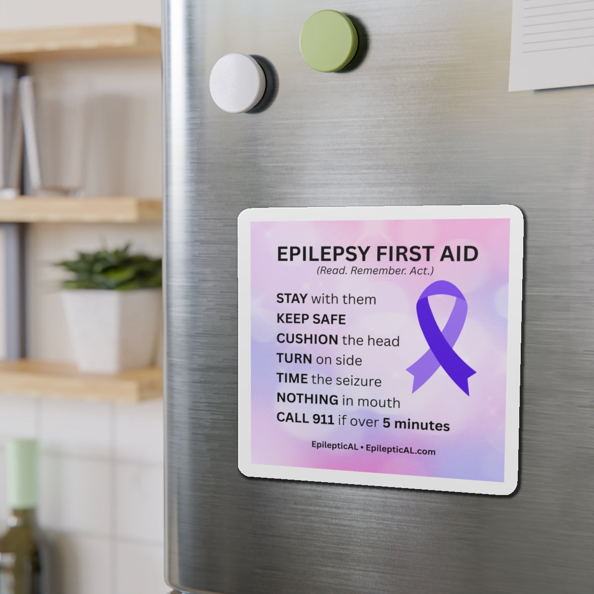 Epilepsy First Aid Magnet | Read. Remember. Act.