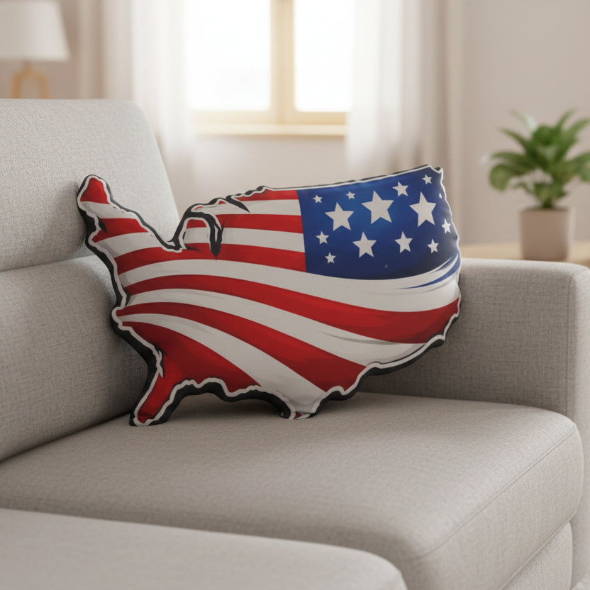 USA Flag Silhouette Pillow — The Outline Says It All