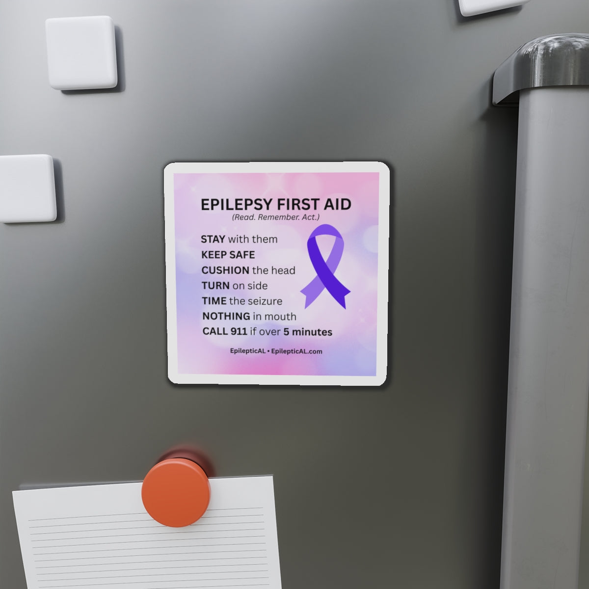 Epilepsy First Aid Magnet | Read. Remember. Act.