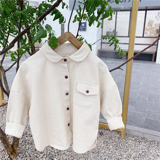 Girls Korean Style Autumn Embroidered Shirt