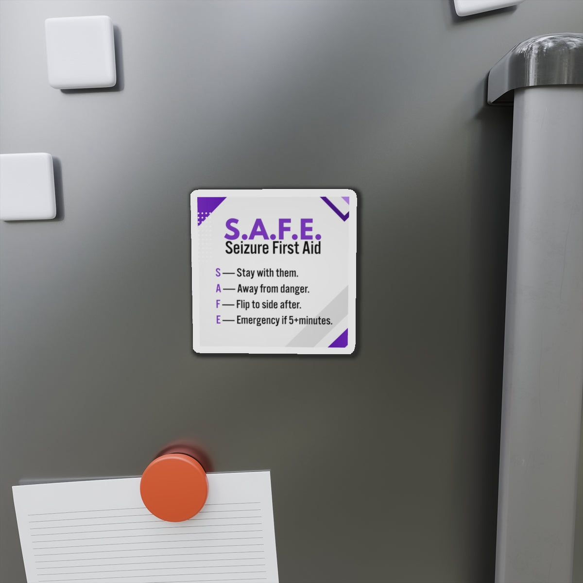 S.A.F.E. Seizure First Aid Magnet – Epilepsy Awareness Emergency Guide