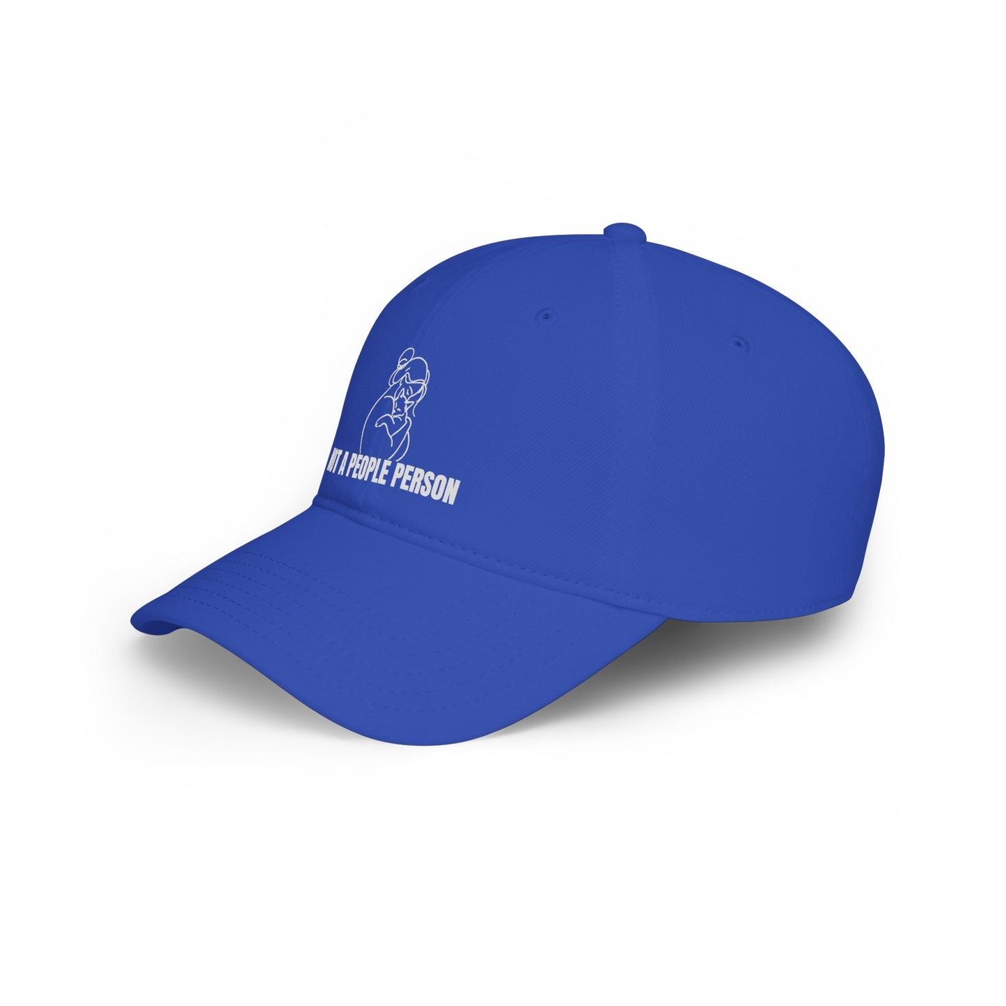 “Not a People Person” Cat Line Art Hat – Low Profile Cotton Cap (Unbothered Edition)