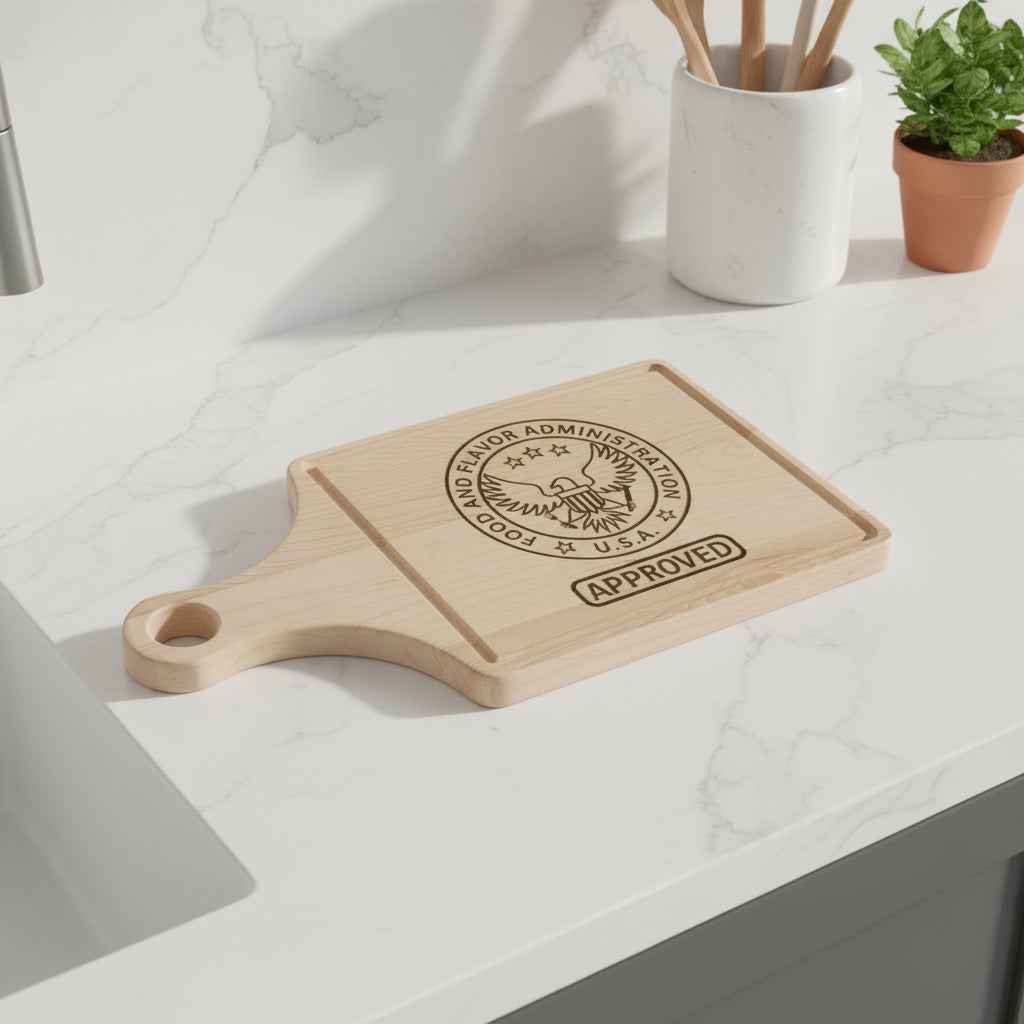 Approved by the Food & Flavor Administration Cutting Board