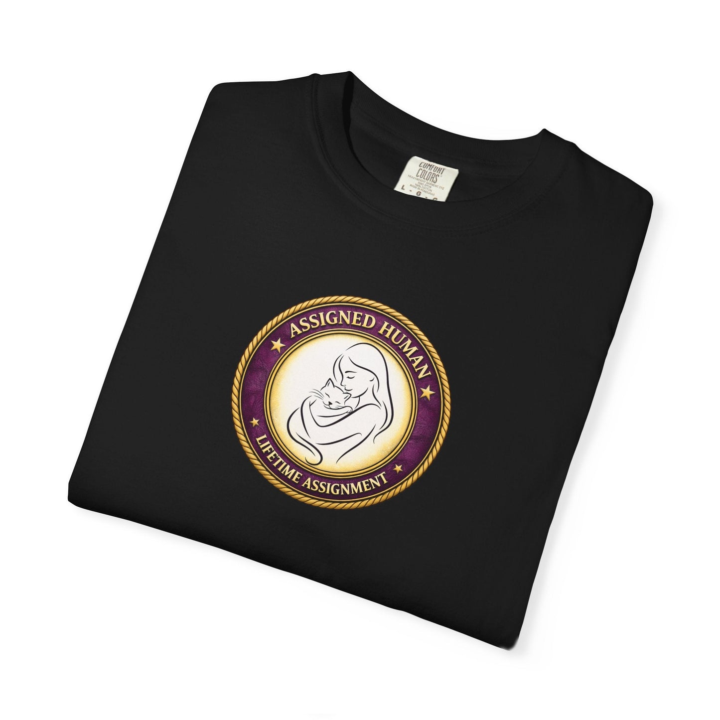 Assigned Human – Lifetime Assignment T-Shirt | Cat Lover Seal Tee