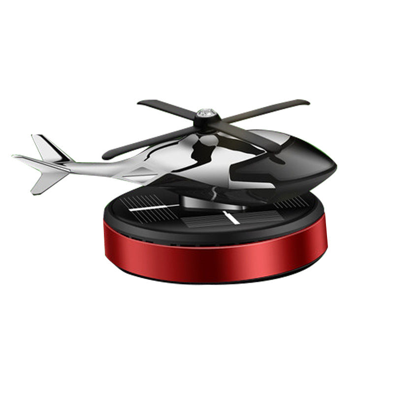 Car Air Freshener with Solar Helicopter Decor