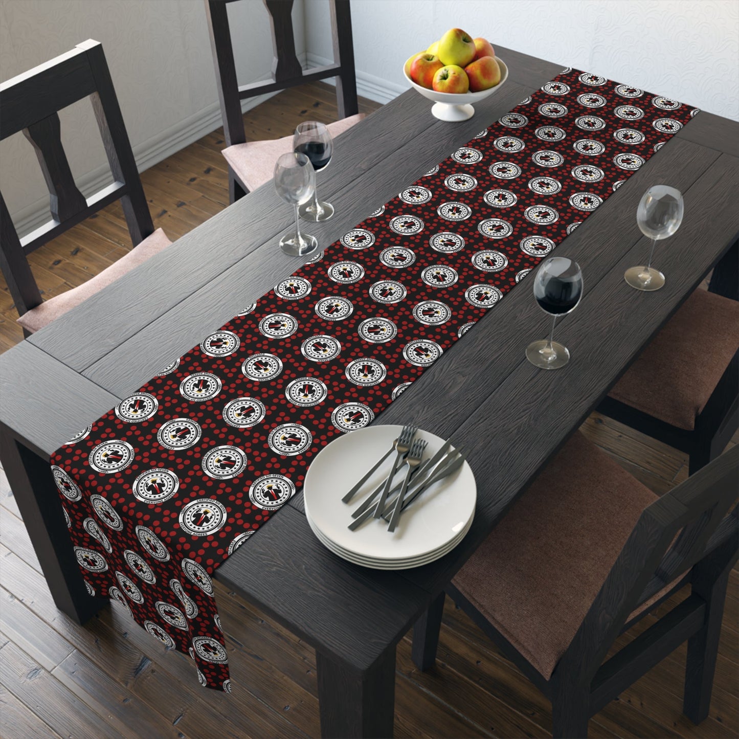 Certified Six Seven Table Runner – Political Parody Medallion Table Decor