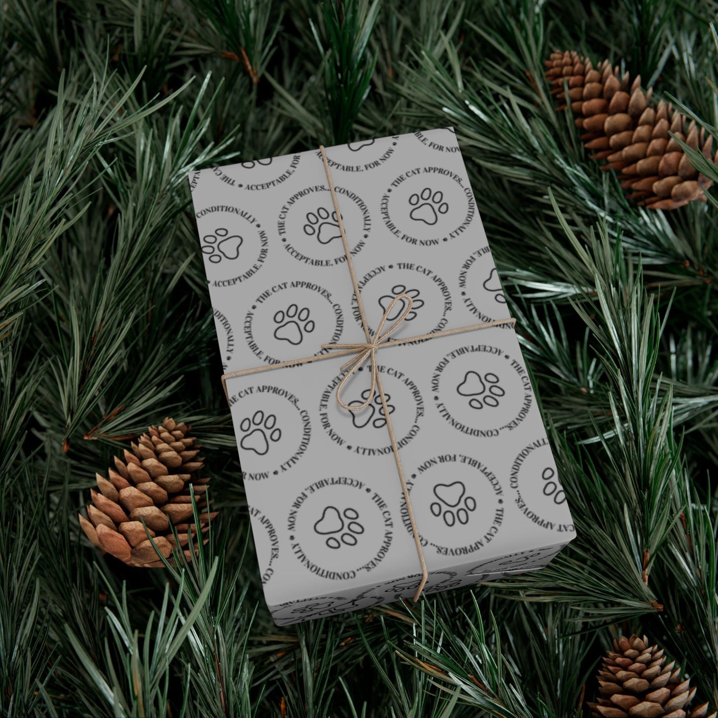 The Cat Approves Gift Wrap Paper (Cat-Themed Humor)