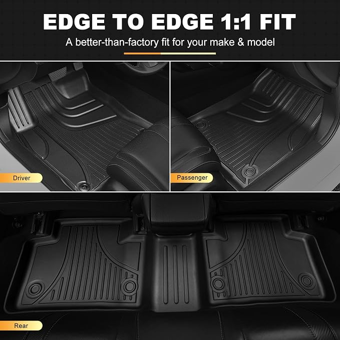 Floor Mats & Cargo Liner Fit for 2022-2026 Honda Civic Hatchback Sport/EX-L/LX - Original All Weather TPE Floor Liners Trunk Mat Civic Hatchback Accessories Cargo Tray (Not for Hybrid/Sport Touring)