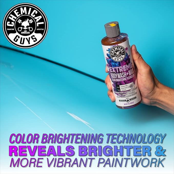 Chemical Guys CWS207 Extreme Bodywash Foaming Car Wash Soap & Refill Kit, 2 Bottles - (1) 16 oz and (1) Gallon (Works with Foam Cannons, Foam Guns or Bucket Washes) 144 oz