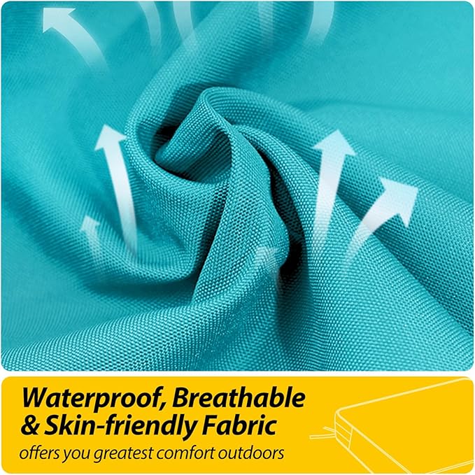 AAAAAcessories Outdoor Seat Cushions for Chairs, Waterproof, Fade-Resistant, 24" x 24" x 4", Patio Furniture Replacement Cushions, Set of 2, Turquoise Blue