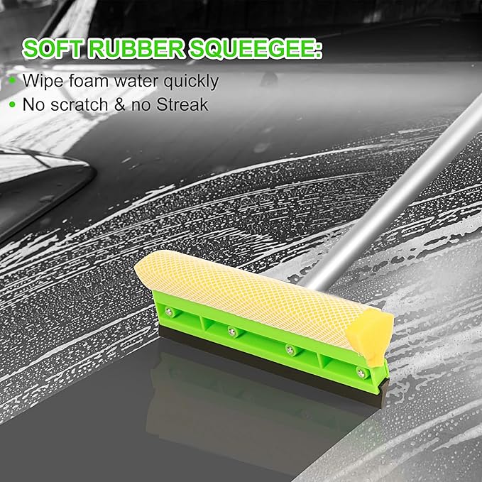 Wontolf Complete Car Wash Cleaning Kit with Car Wash Brush, Car Wash Soap, Interior Cleaner, Wheel Cleaner, Window Squeegee, Car Interior Detailing Kit for Cars Trucks RVs SUVs, 17pcs