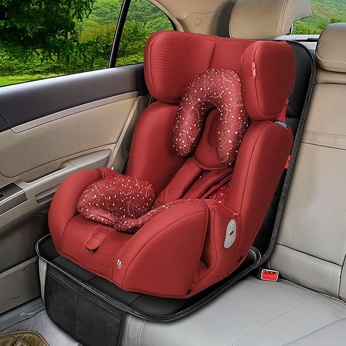 XHYANG Car Seat Protector 1 Pack Car Seat Cushion Mat Thickest Padding,Waterproof 600D Fabric Car Seat Covers for Non-Slip Backing Mesh Pockets for Baby and Pet (Blue, 2 Pcs)