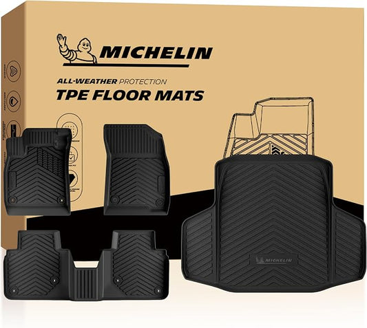 Michelin Vehicle Mats, Premier Series All-Weather TPE Custom Fit Liner for Honda Accord Gasoline & Hybrid 2023-2027 Floor Mats A(4 Piece)