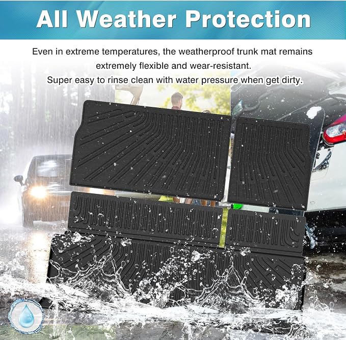 Mixsuper Cargo Liner for Ford Expedition/Lincoln Navigator 2003-2017 (Not fit EL or L Models), All Weather Trunk Mat Backrest Mat TPE Back Seat Cover Protector for Expedition/Navigator Accessories