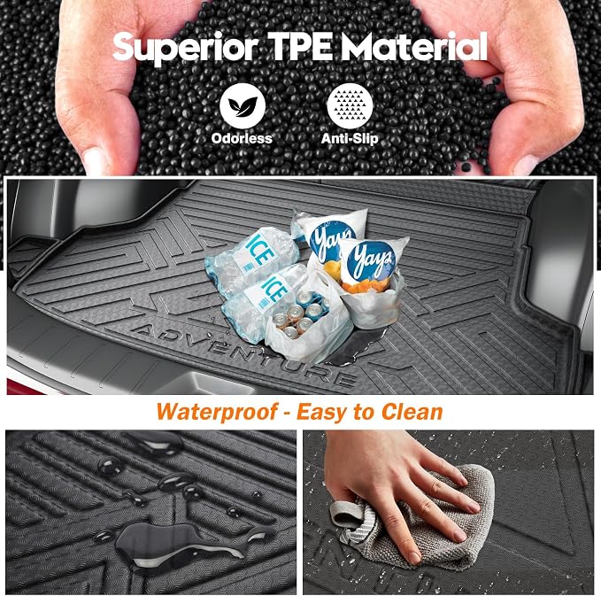 KUST Trunk Cargo Mat for 2025 2026 Subaru Forester (Not for Hybrid or Wilderness), Rubber Cargo Liner & Backrest Mat Set for Forester Accessories Rear Trunk Liner Back Seat Protector, High Edge, 5PCS
