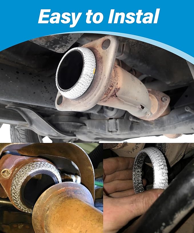 Exhaust Donut Gasket,Car Accessories Universal 2 Inch 2.25 Inch 2.5 Inch 3 Inch Exhaust Flange Gasket,Automotive Replacement,Applicable to Most Cars,Commercial Vehicles,Motorcycles (2.5inch)