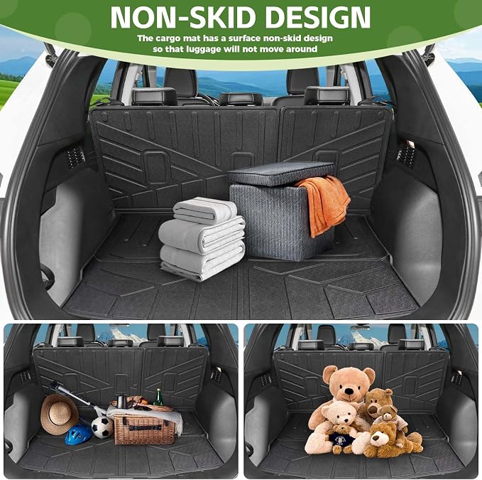 Cargo Liners for 2020-2025 Ford Escape Trunk Mat with Seat Back Cover Accessories, All Weather Rear Cargo Mat Backrest Protector for 2020 2021 2022 2023 2024 2025 Escape