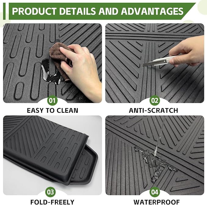 Cargo Liners for 2023-2026 Kia Sportage with Subwoofer, Trunk Mat with Seat Back Cover Accessories All Weather Rear Cargo Mat Backrest Protector(Only for SX X-Pro Models)