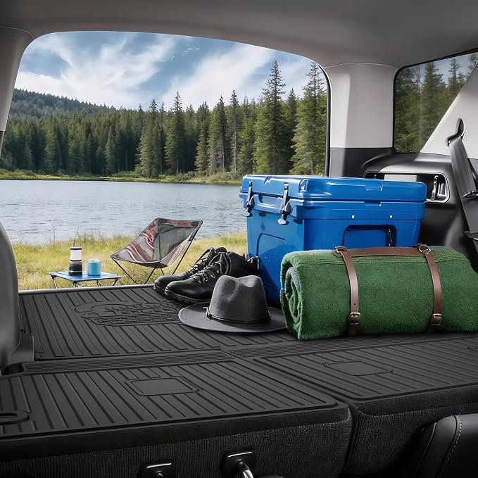 AOMSAZTO Cargo Liner and Backrest Mat for Ford Bronco Sport 2021-2026 | Custom Fit All Weather Trunk Mat Rear Seat Back Cover Car Interior Protection Accessories