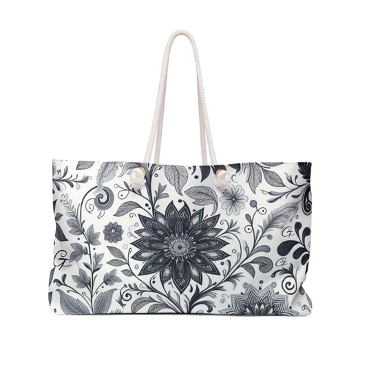 Floral Print Weekender Bag, Stylish Tote for Travel, Beach, Gym, Overnight Stay, Perfect Gift for Her