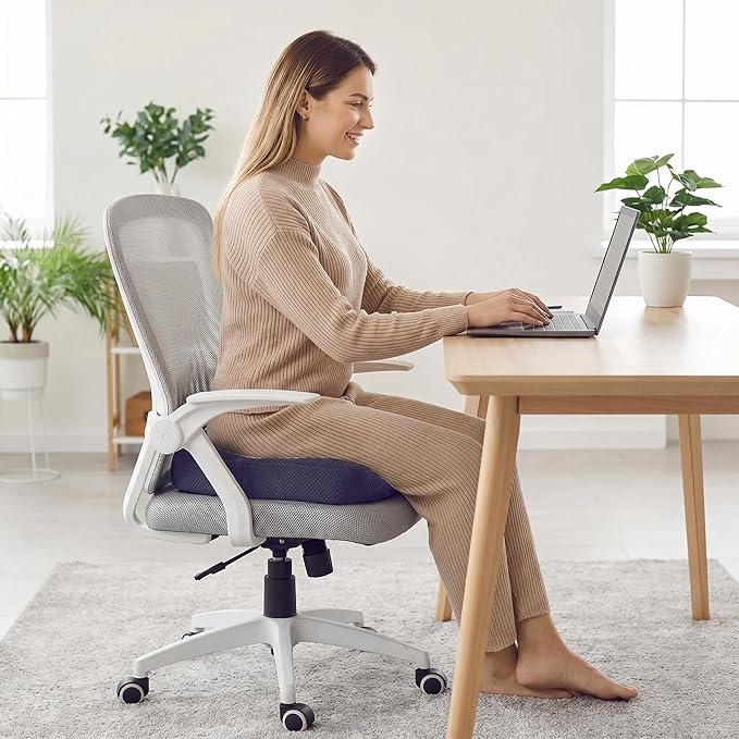 WSGJHB Large Seat Cushion, Extra Thick Booster Seat Cushions for Office Chairs Long Sitting Office Workers, Car Drivers, Relieves Back Pain, Breathable, Anti-Slip, 18x18x4.7 inchs, Blue