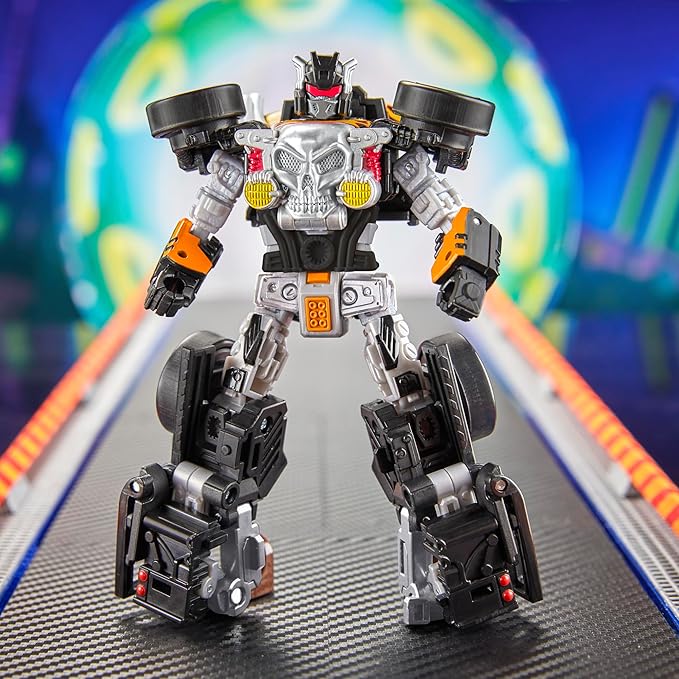 Transformers Collaborative Hot Wheels x Bone Shaker, Deluxe Class 5-Inch Robot Action Figure Converts to Car, Car Toys for Ages 8+