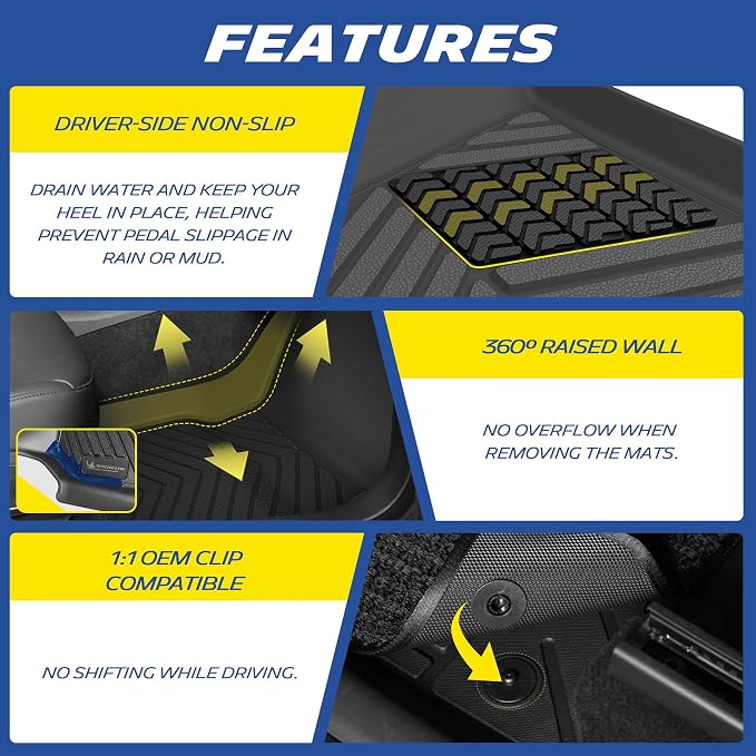Michelin Vehicle Mats, Premier Series All-Weather TPE Custom Fit Liner for Honda Civic Hatchback 2022-2026 Floor Mats(4 Piece), Not Fit Hybrid