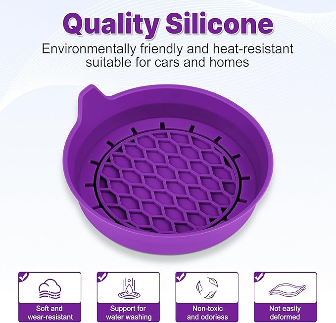 SINGARO Car Cup Holder Coaster, Silicone Cup Holder Insert, Universal Non-Slip Cup Holders, Car Accessories Interior for Women and Man 4 Pack Purple