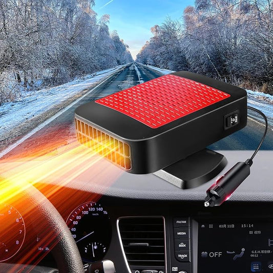 Portable Car Heater,12V 200W Fast Heating Defroster 2 in 1 Automobile Windshield Fast Heaters Car Heater That Plugs into Cigarette Lighter for Car, SUV, Trucks (Red Black)